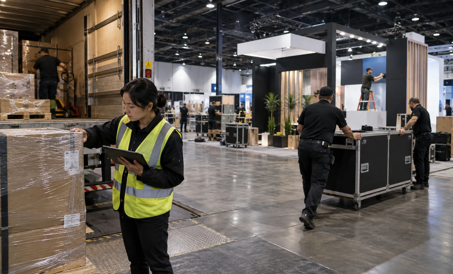 riskworld-booth-rental vertical block trade show exhibit visual