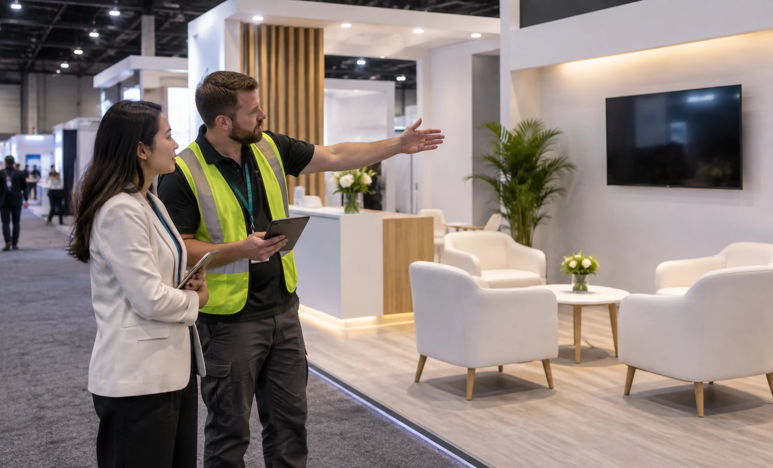 riskworld-booth-rental vertical block trade show exhibit visual