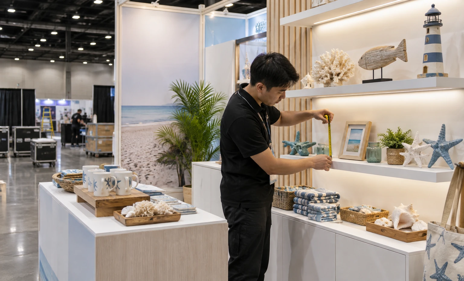 the-grand-strand-gift-and-resort-merchandise-show-booth-rental vertical block trade show exhibit visual