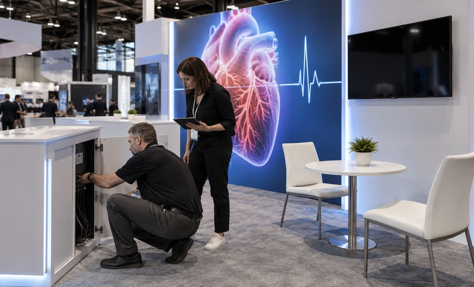 heart-rhythm-booth-rental vertical block trade show exhibit visual