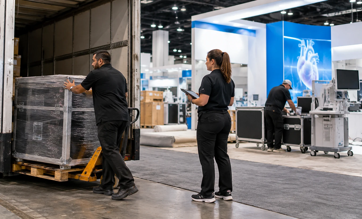heart-rhythm-booth-rental vertical block trade show exhibit visual