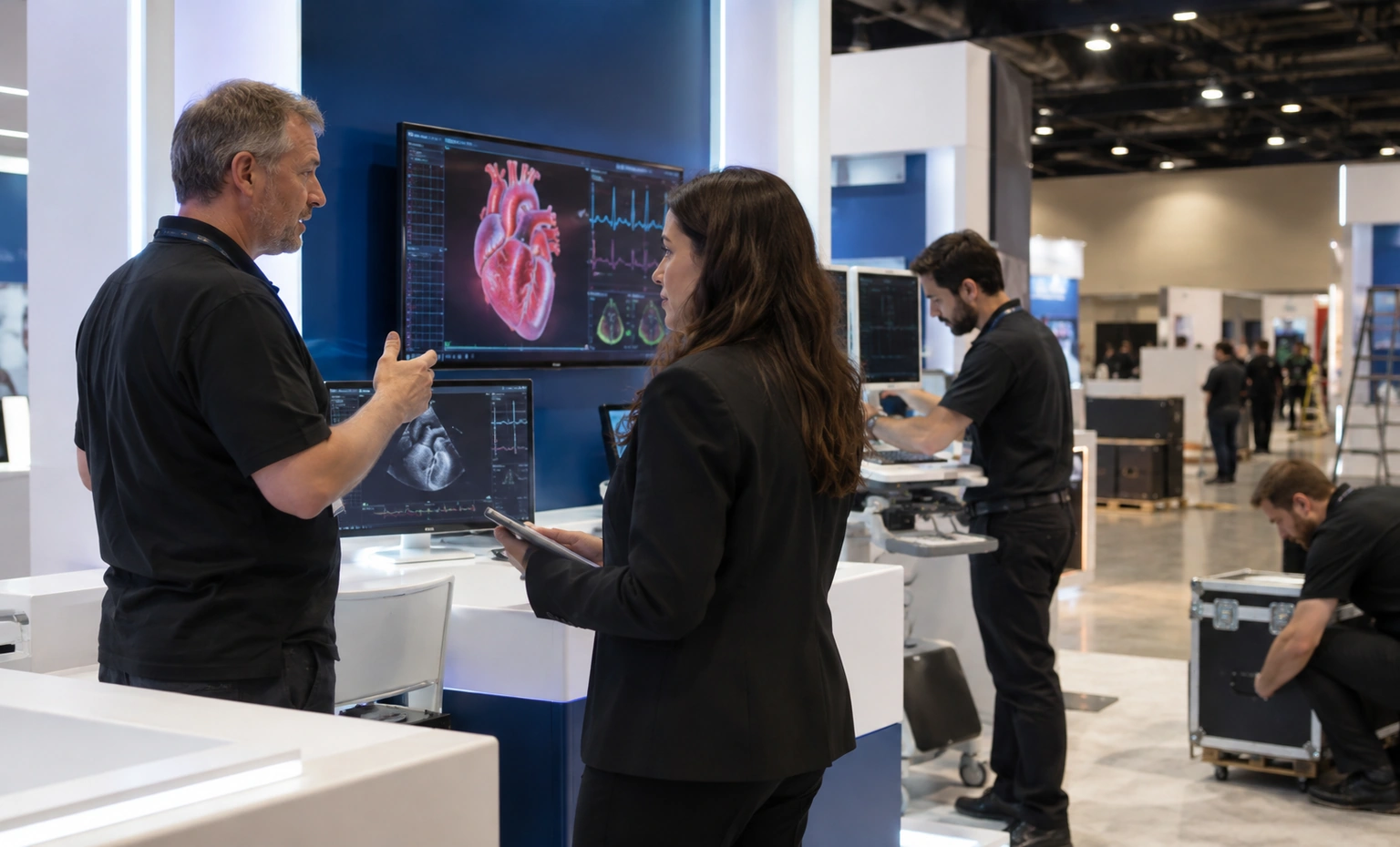 heart-rhythm-booth-rental vertical block trade show exhibit visual