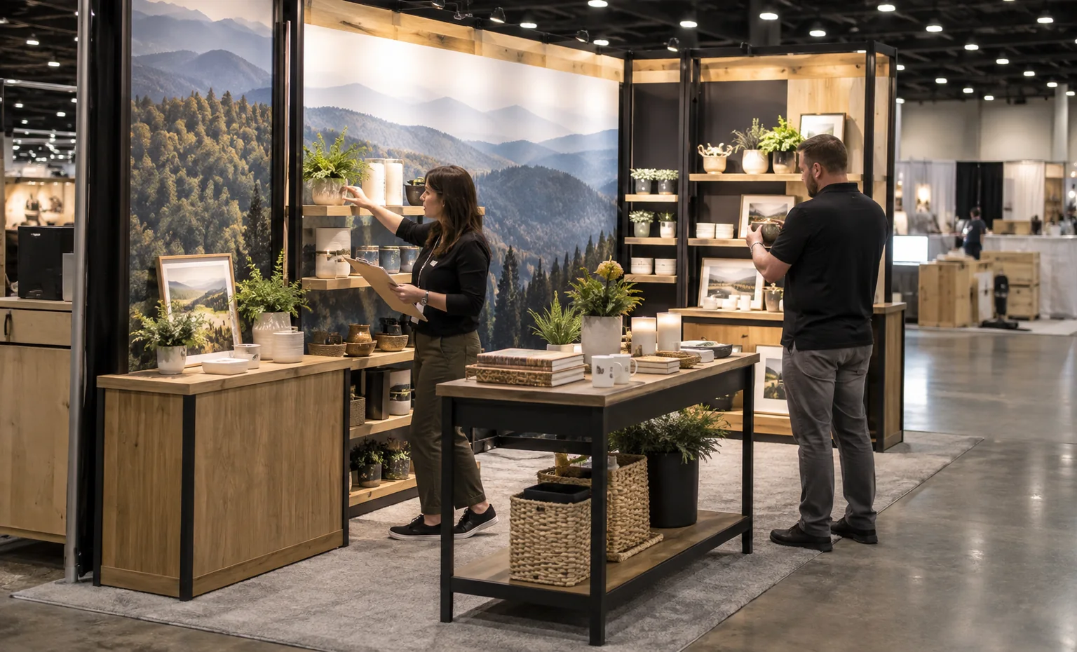 smoky-mountain-gift-show-booth-rental vertical block trade show exhibit visual