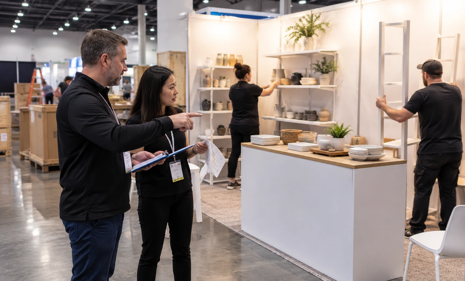 h-and-h-americas-booth-rental vertical block trade show exhibit visual