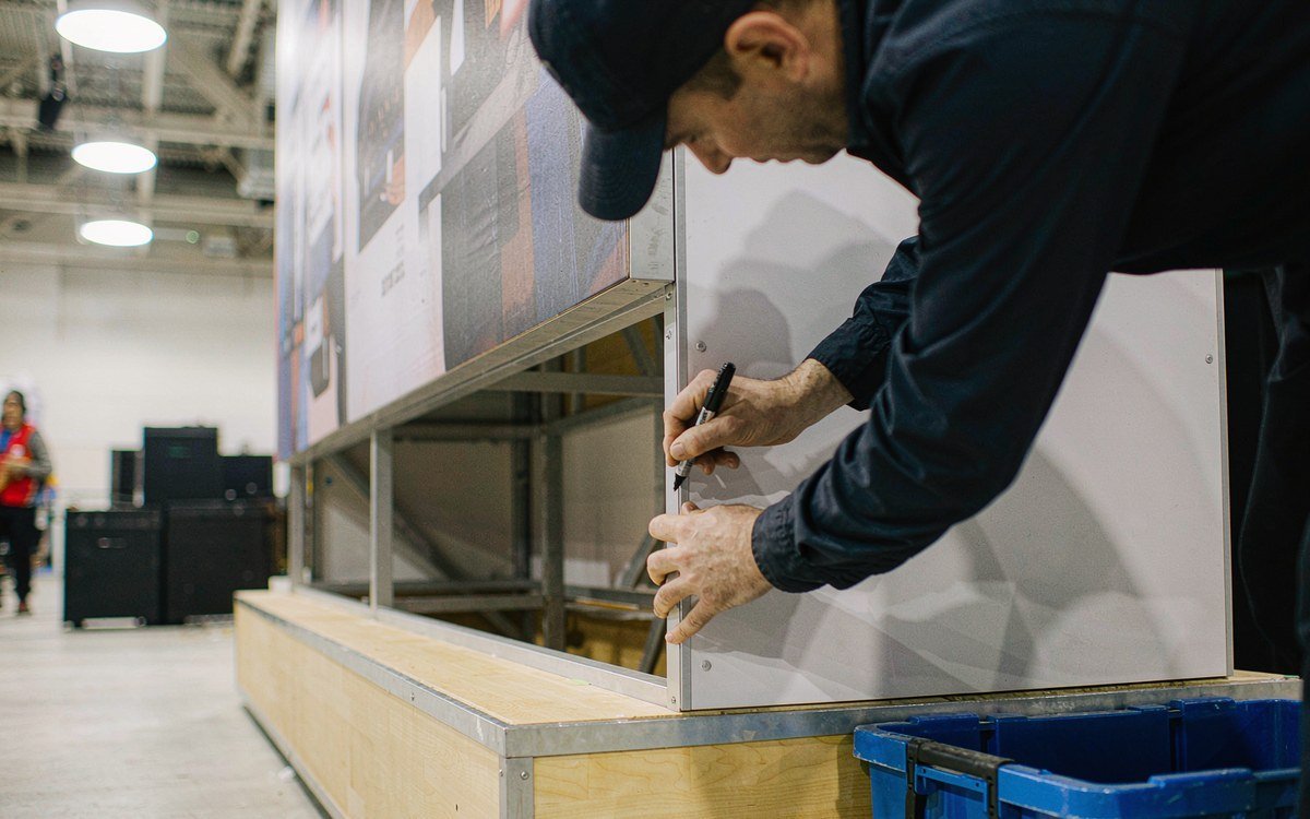 ACT Expo booth rental – pre-show build check before the booth ships