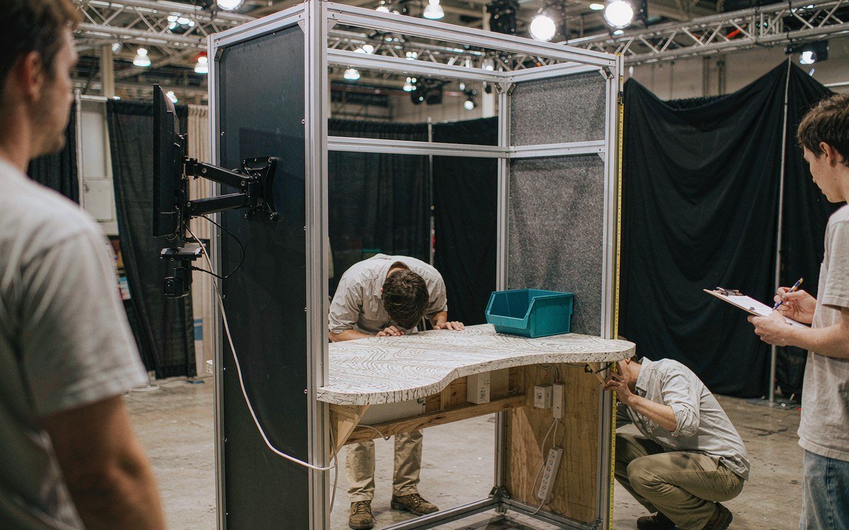 Cisco Live booth rental – pre-show build check before the booth ships