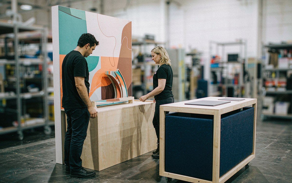 Google Cloud Next booth rental – pre-show build check before the booth ships