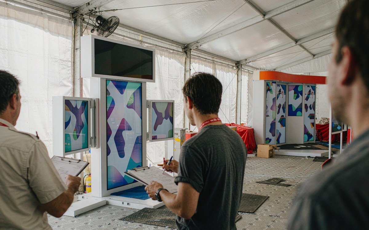 Air, Space & Cyber Conference booth rental – pre-show build check before the booth ships