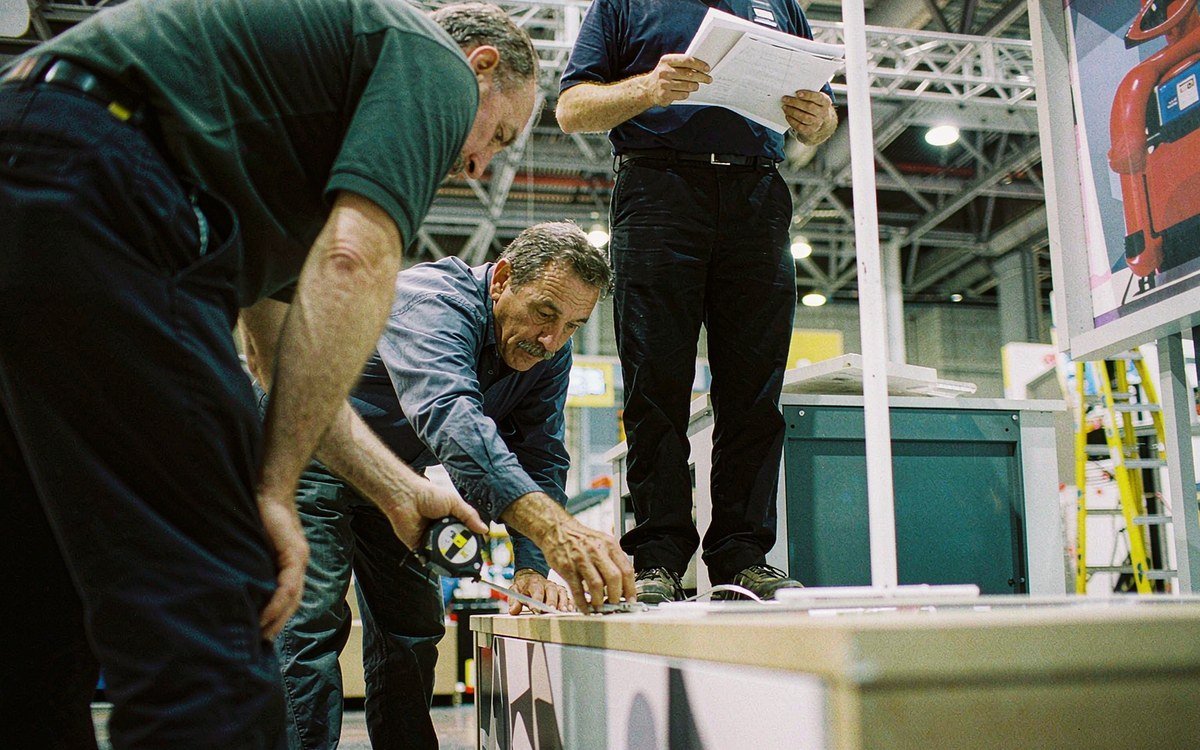 APTA Combined Sections Meeting booth rental – pre-show build check before the booth ships