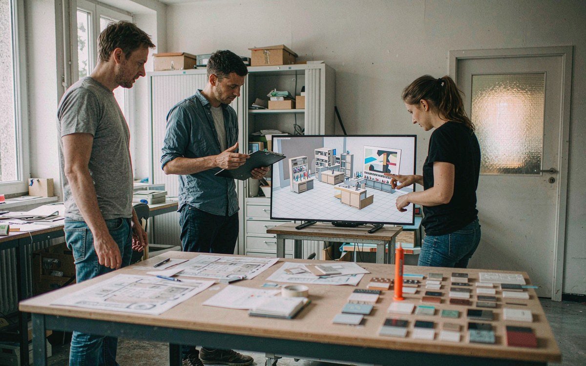 ASD Market Week booth rental – exhibit design review with the project manager