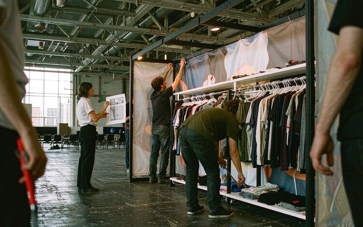 Atlanta Apparel ANDMORE booth rental – pre-show build check before the booth ships