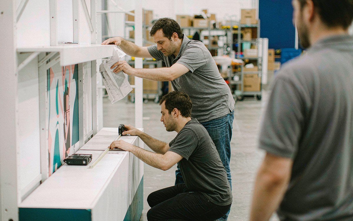 ITC Vegas booth rental – pre-show build check before the booth ships