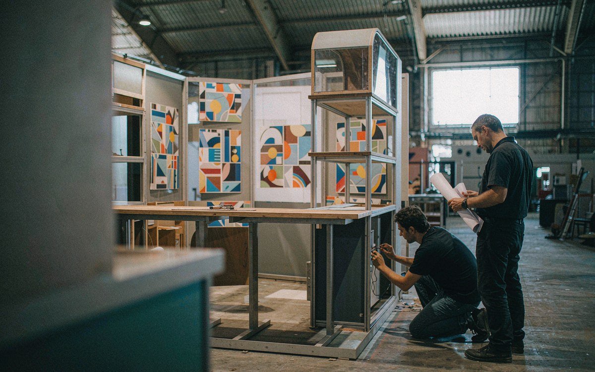 Las Vegas Market ANDMORE booth rental – pre-show build check before the booth ships
