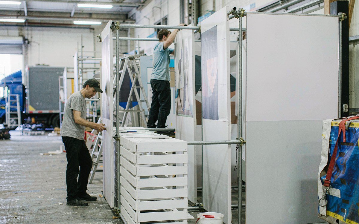 MANTS — Mid-Atlantic Nursery Trade Show booth rental – pre-show build check before the booth ships