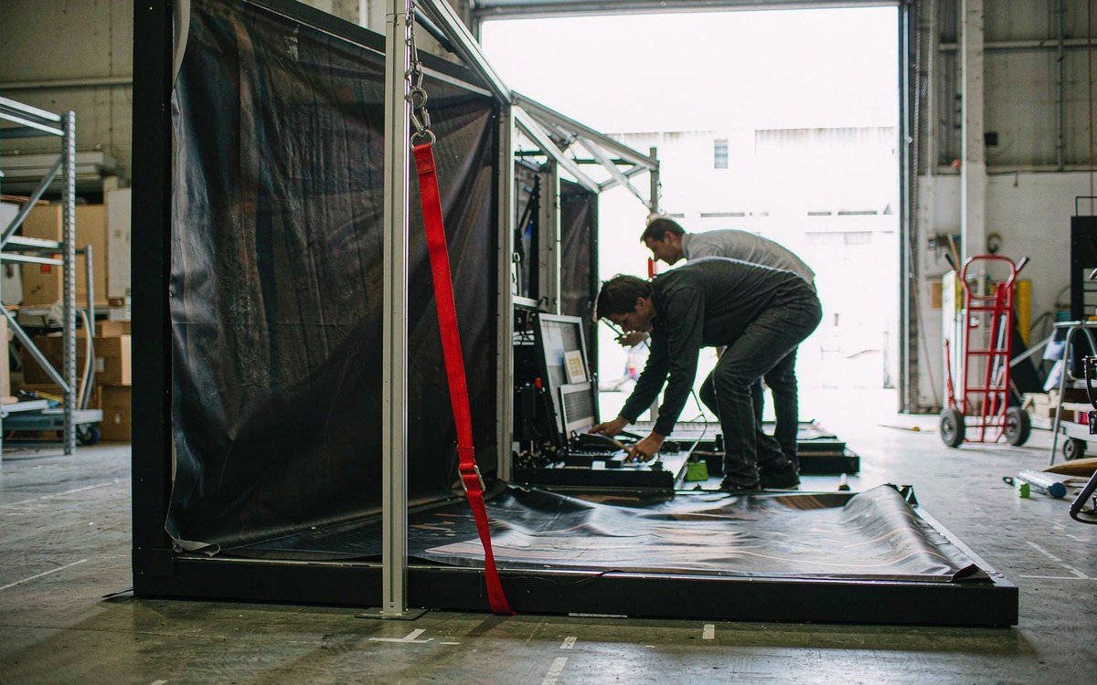 NATDA Trailer Show booth rental – pre-show build check before the booth ships