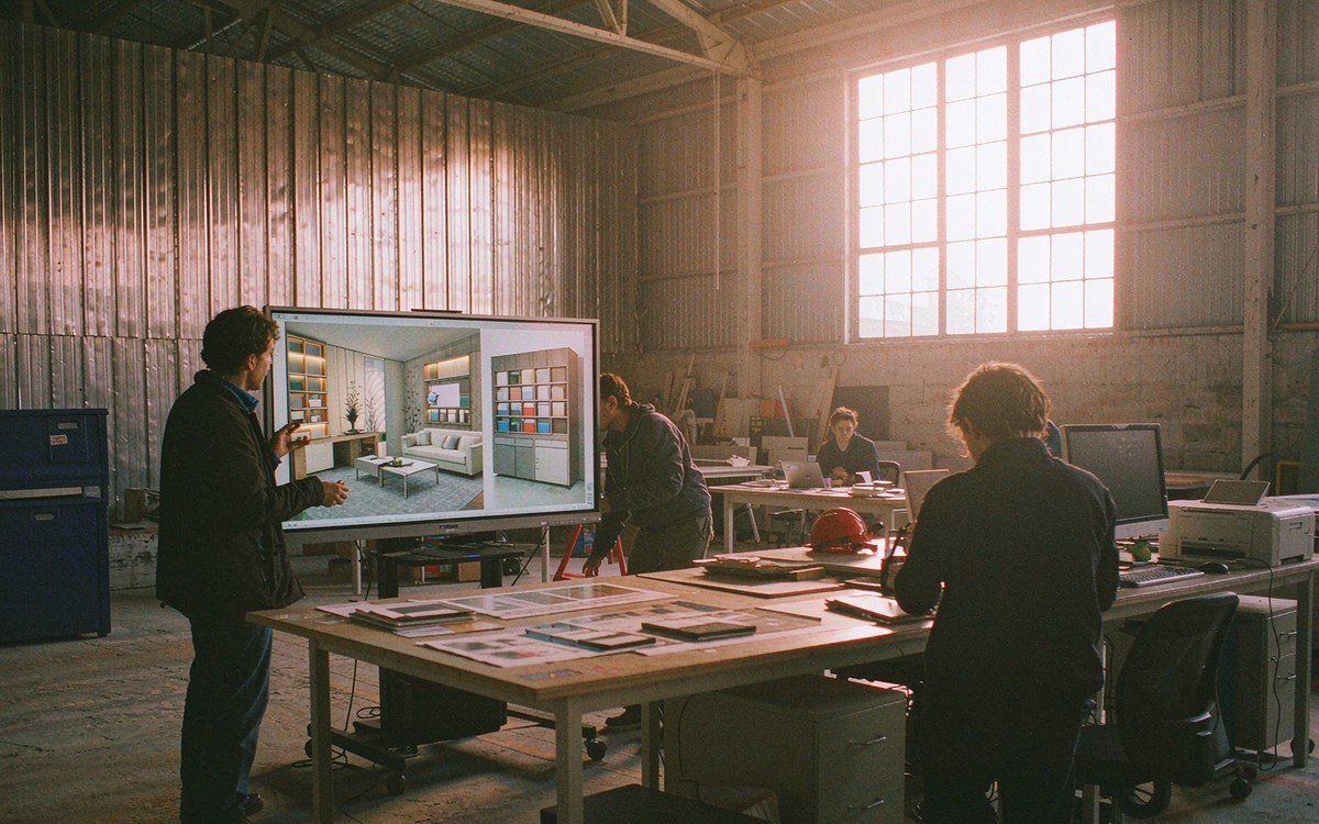NeoCon booth rental – exhibit design review with the project manager