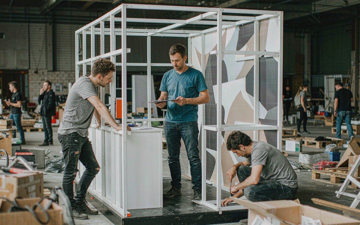 PACK EXPO Las Vegas booth rental – pre-show build check before the booth ships