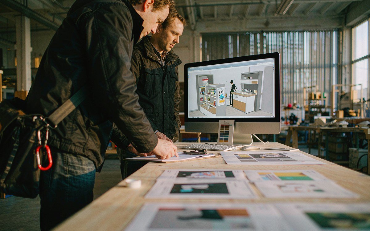 Winter Fancy Food Show booth rental – exhibit design review with the project manager