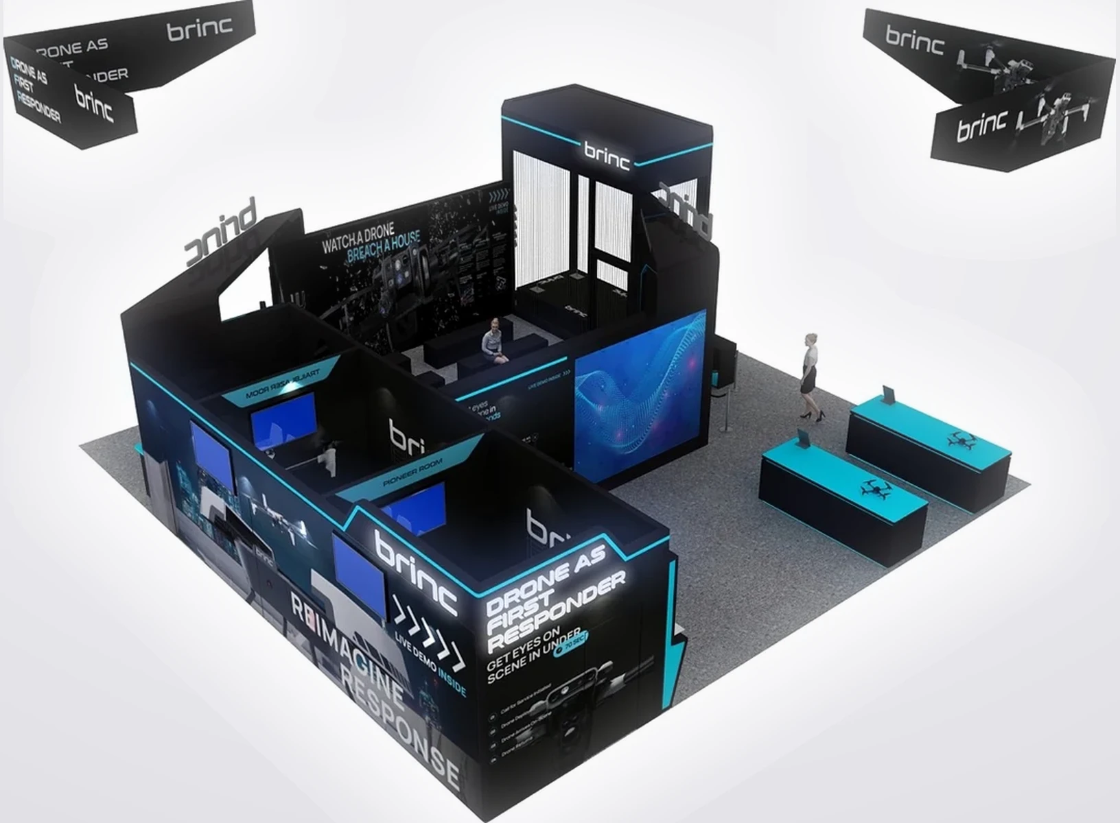 Brinc product experience booth design overview