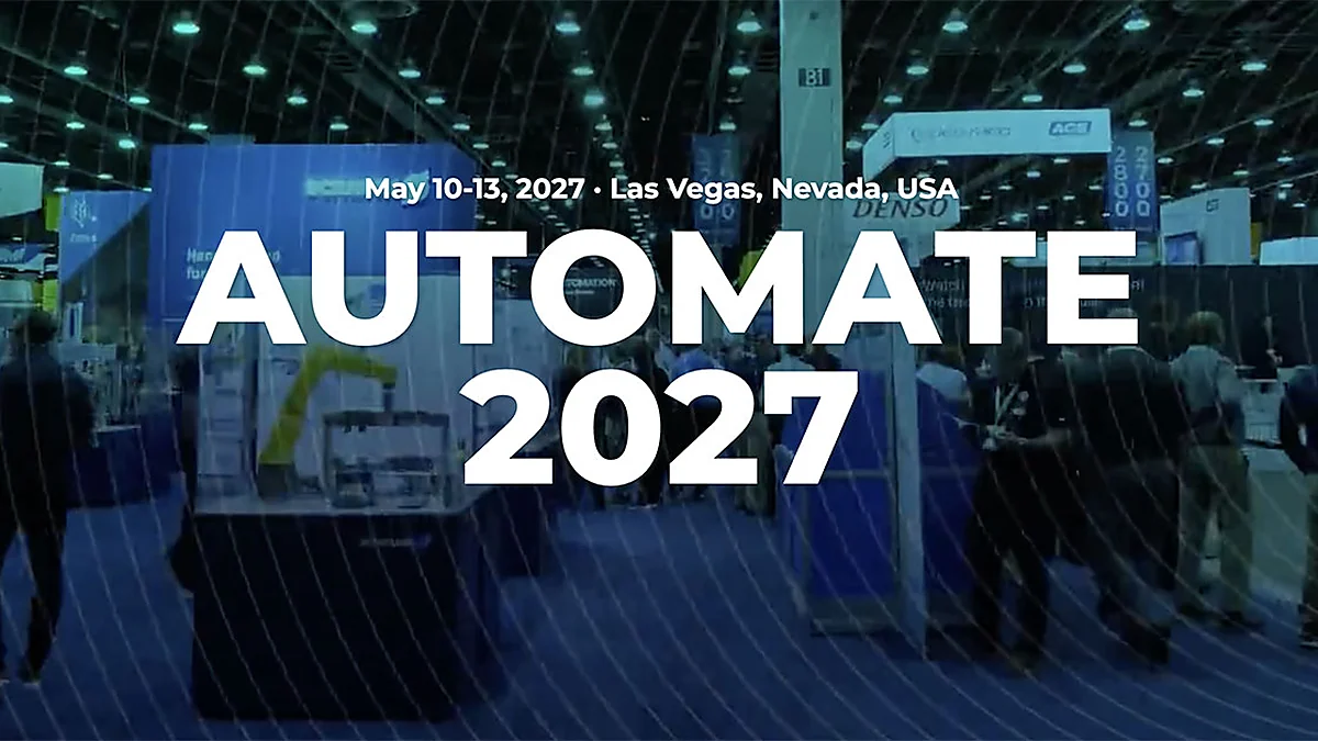 Automate 2027 campaign visual featuring robotics and industrial automation.