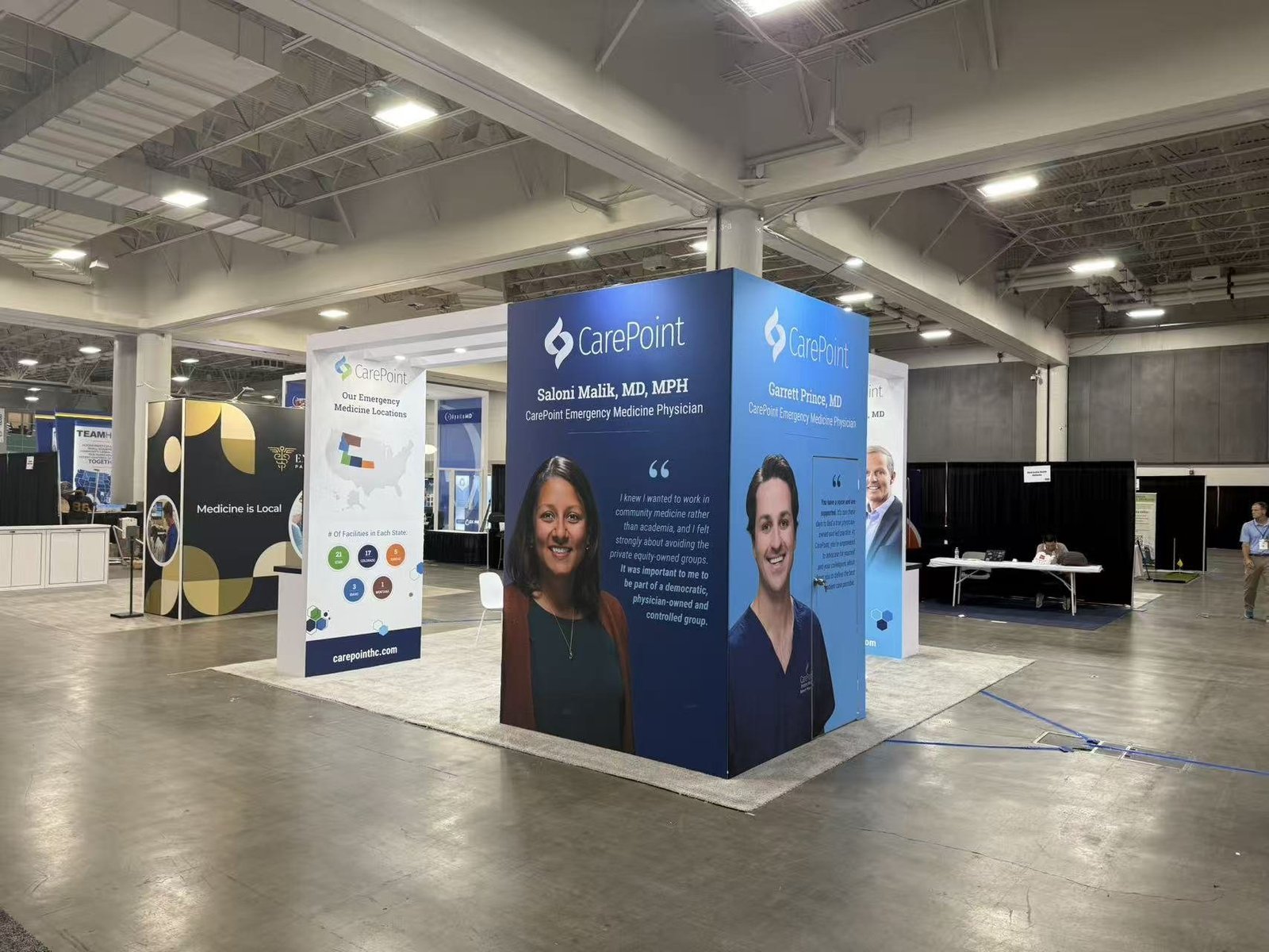 CarePoint 20x20 trade show booth at ACEP 2025