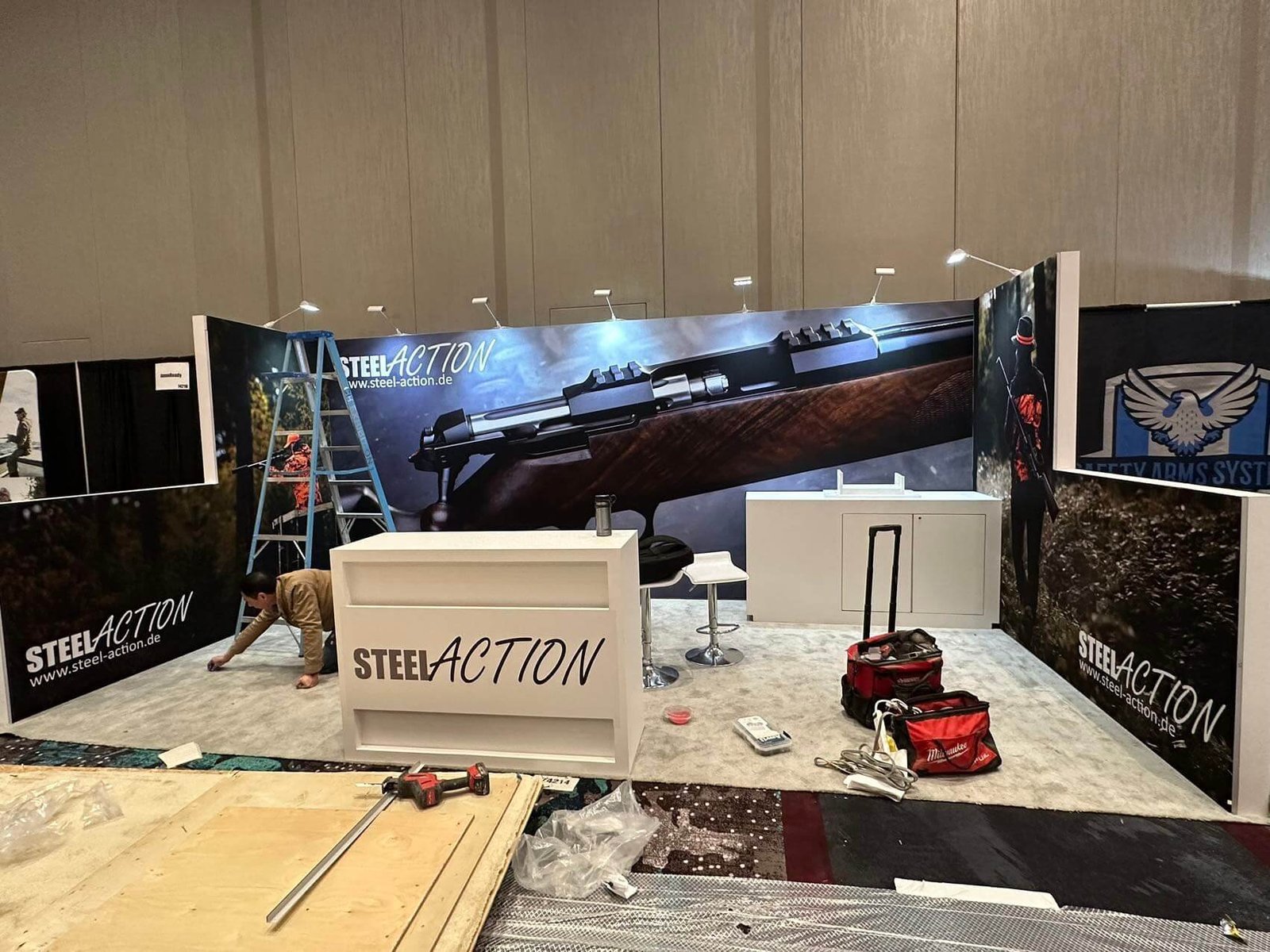 Steel Action 10'x20 trade show booth at ′ Shot Show2024