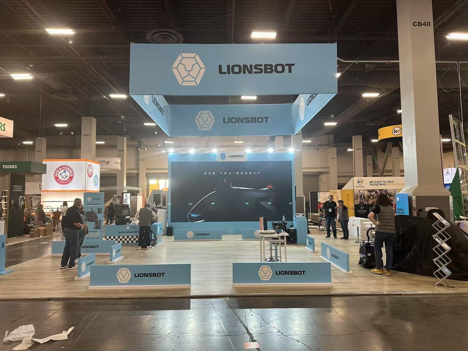LionsBot 40'x40 trade show booth at ISSA 2024