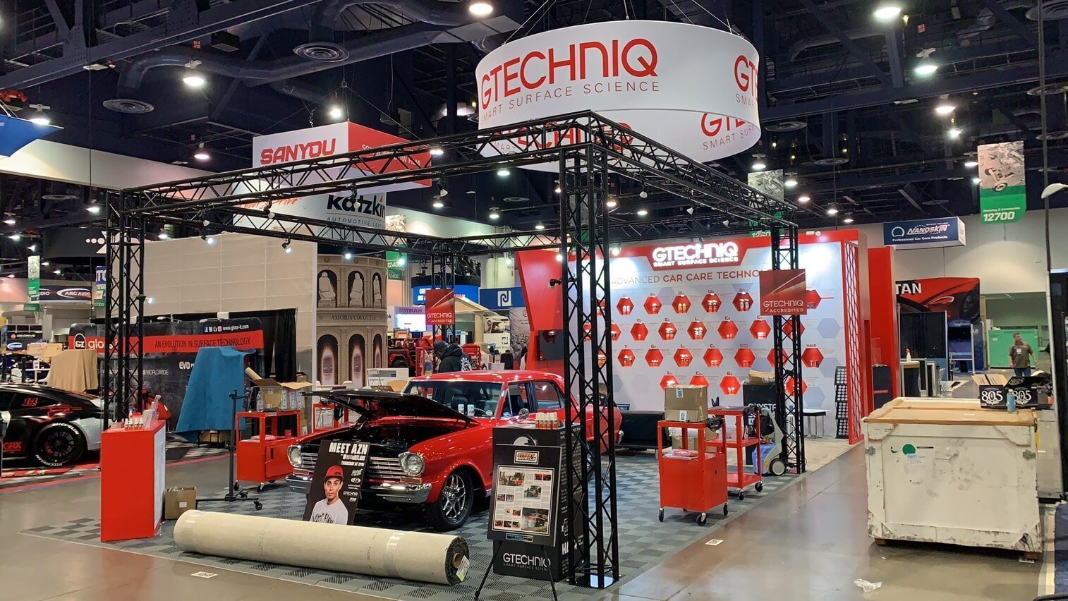 GTECHNIQ 20'x50 trade show booth at SEMA2021