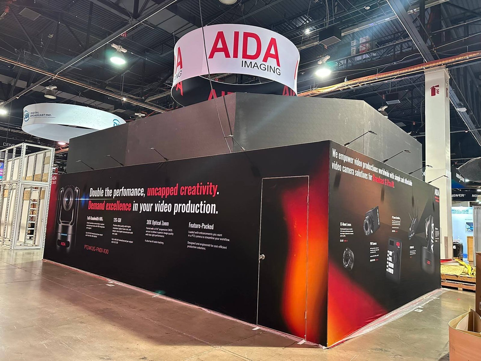 AIDA 20'x30 trade show booth at NAB 2024