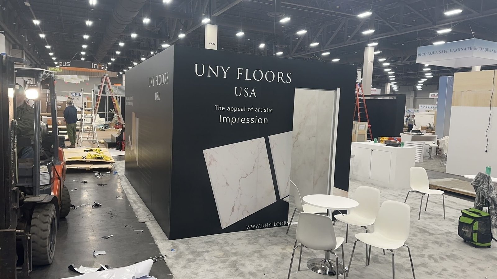 UNY FLOORS2 trade show booth at