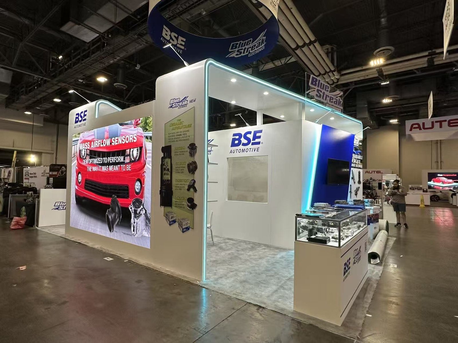 Blue Streak 20x30 trade show booth at AAPEX 2025