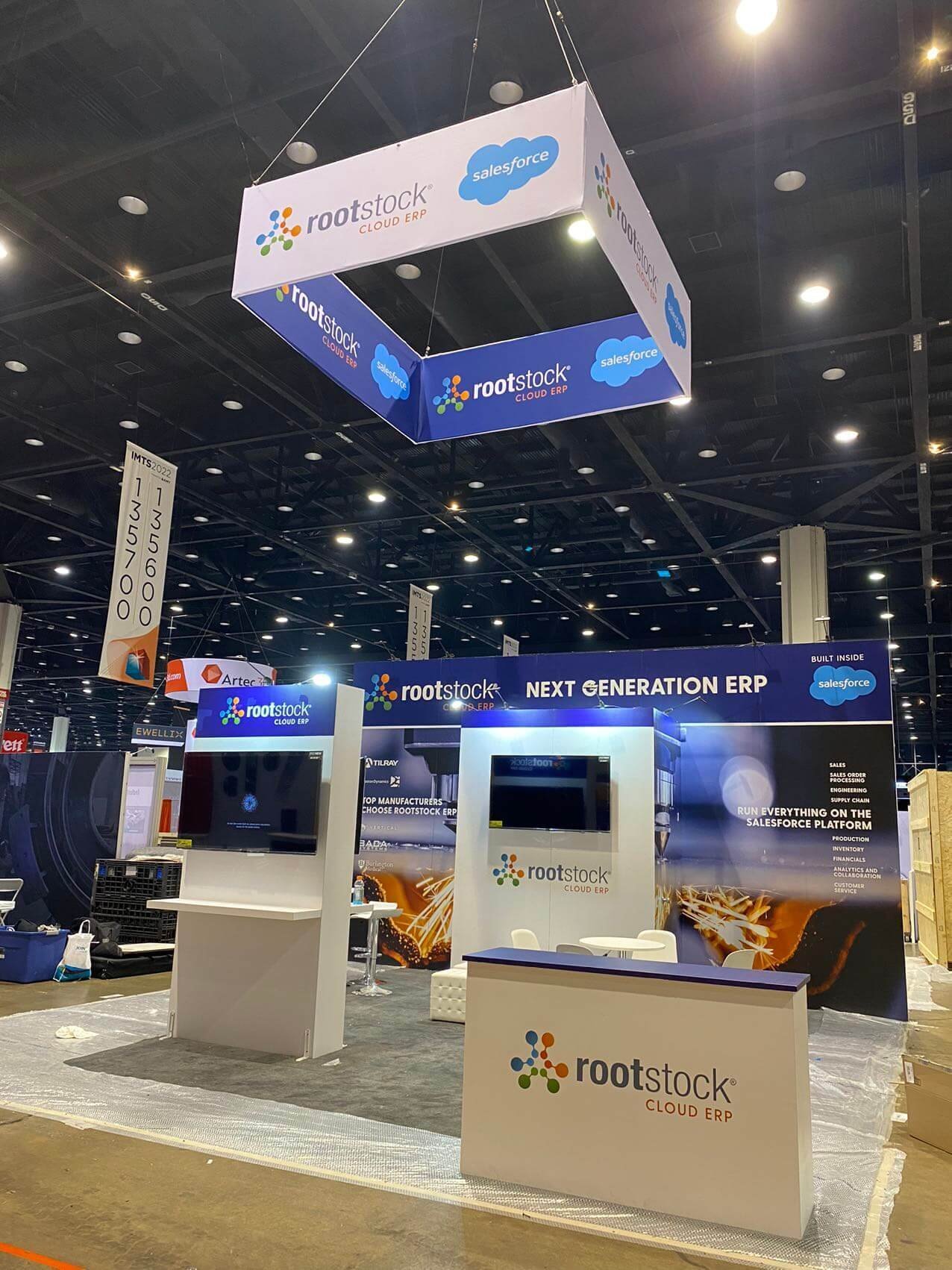 Rootstock Software 20'x20 trade show booth at IMTS2022