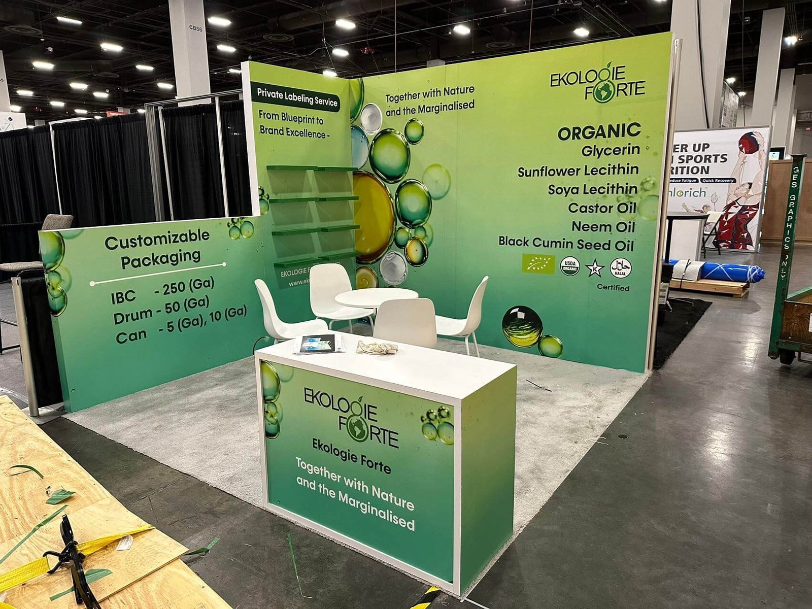 Ekologie 10'x10 trade show booth at SSW2023