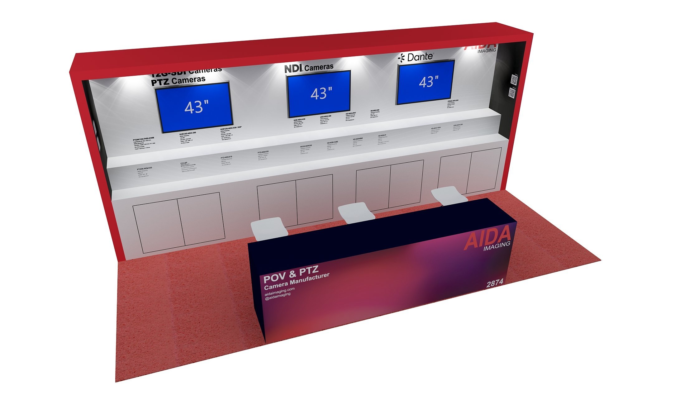 AIDA 10x20 trade show booth at InfoComm 2025