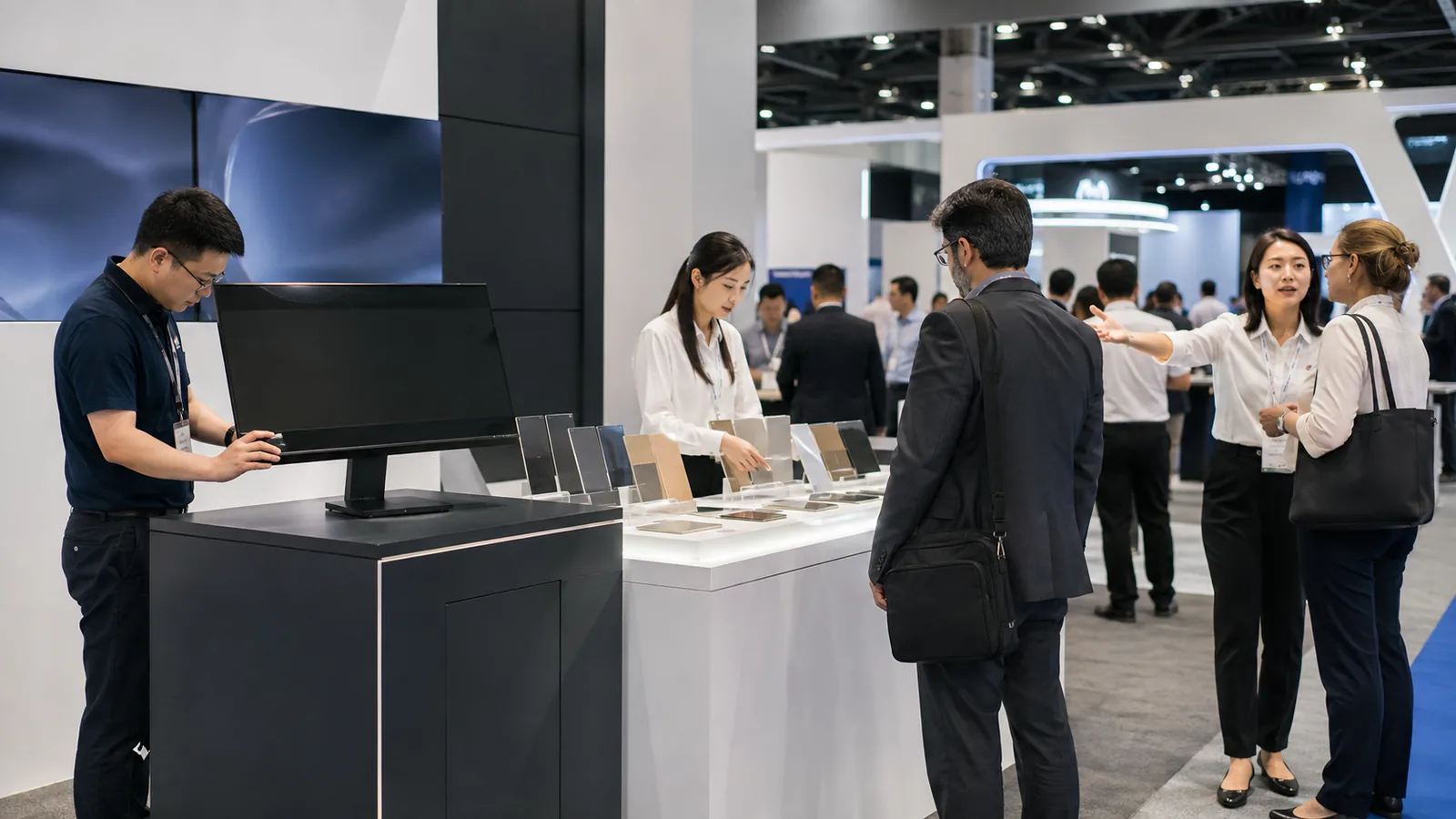 Booth team using a physical backup when activation technology is unavailable