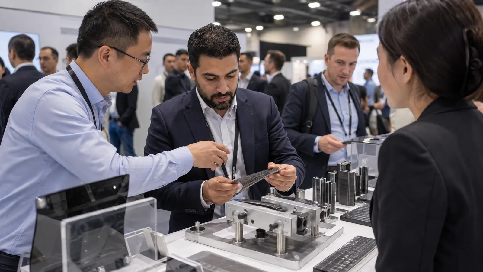 Buyer learning through a hands-on product activation at a trade show