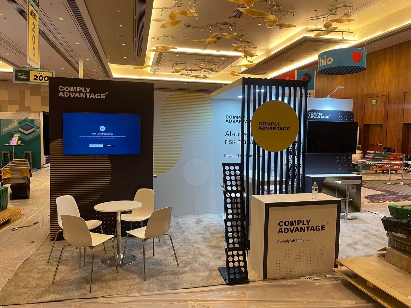 Complyadvantage 10x20 trade show booth display at Fintech 2022