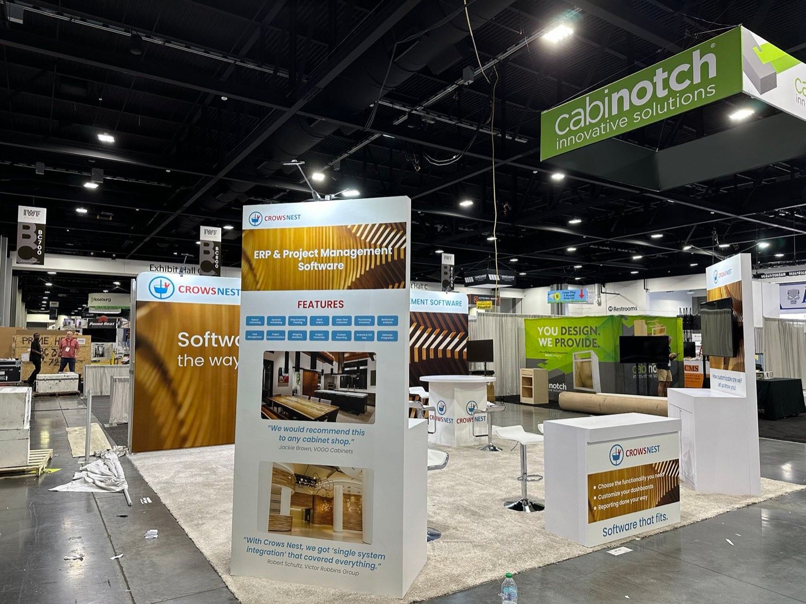 Crows 20x20 trade show booth display at IWF show 2024