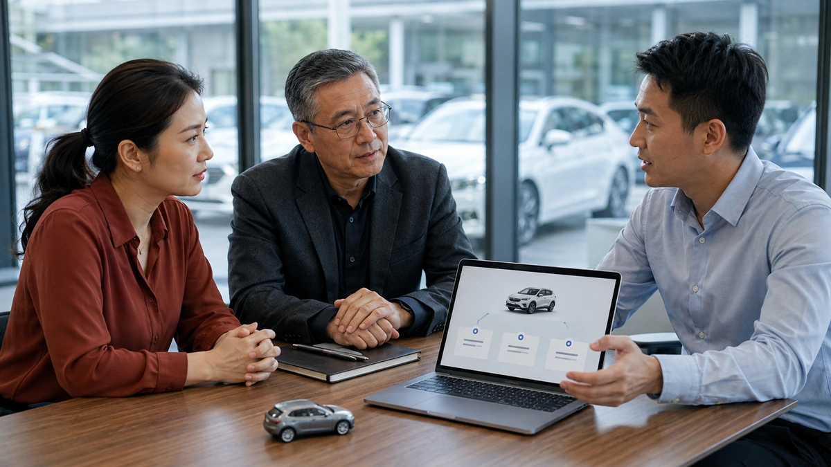 Illustrative software discussion with dealership operations and management roles