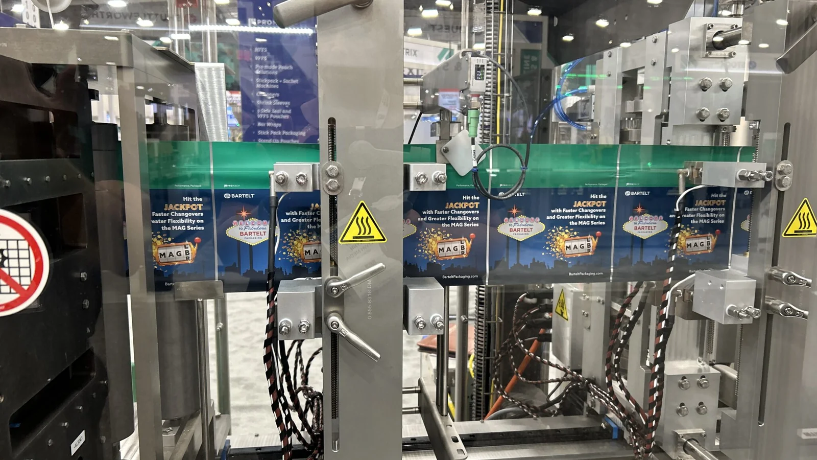Packaging machinery displayed on the PACK EXPO Las Vegas show floor.