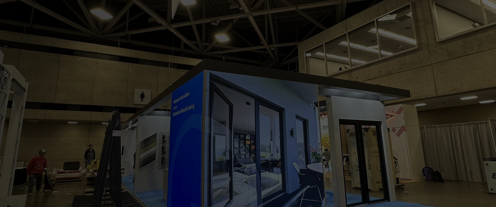 GEALAN exhibit at GlassBuild 2024 with window and glazing product displays