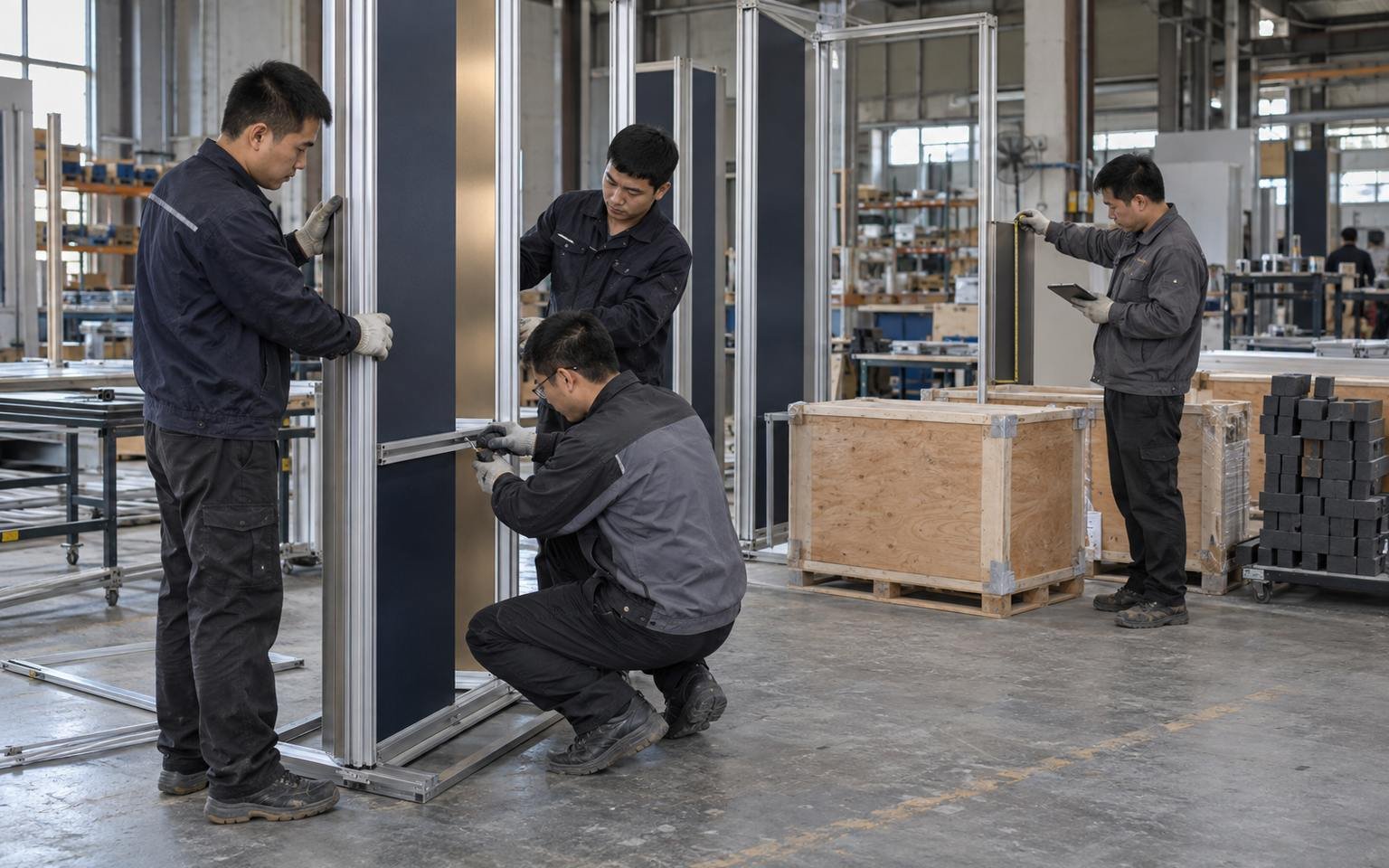 Chinese exhibit production and preassembly team