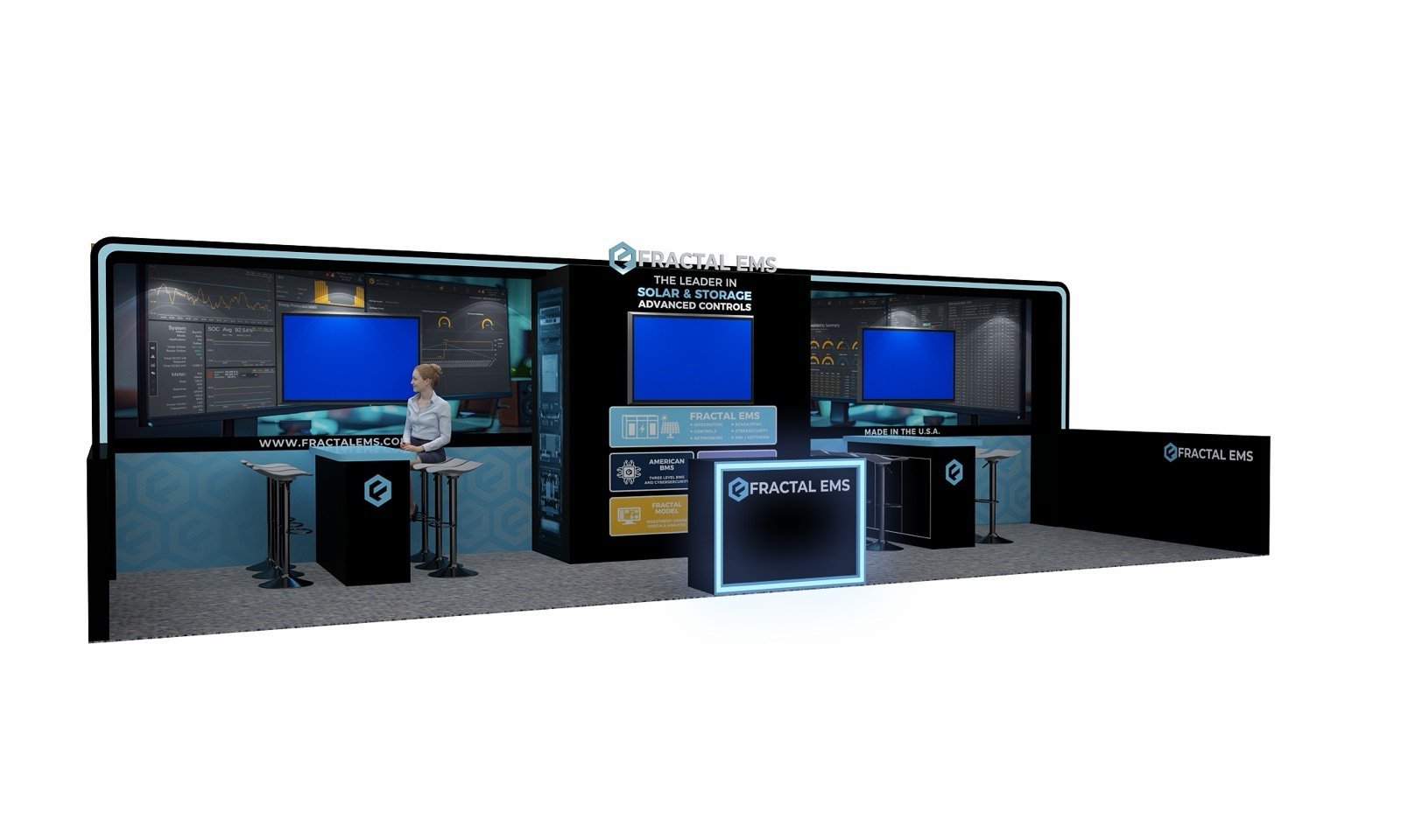 Fractal EMS 10x30 trade show booth display at Cleanpower 2025