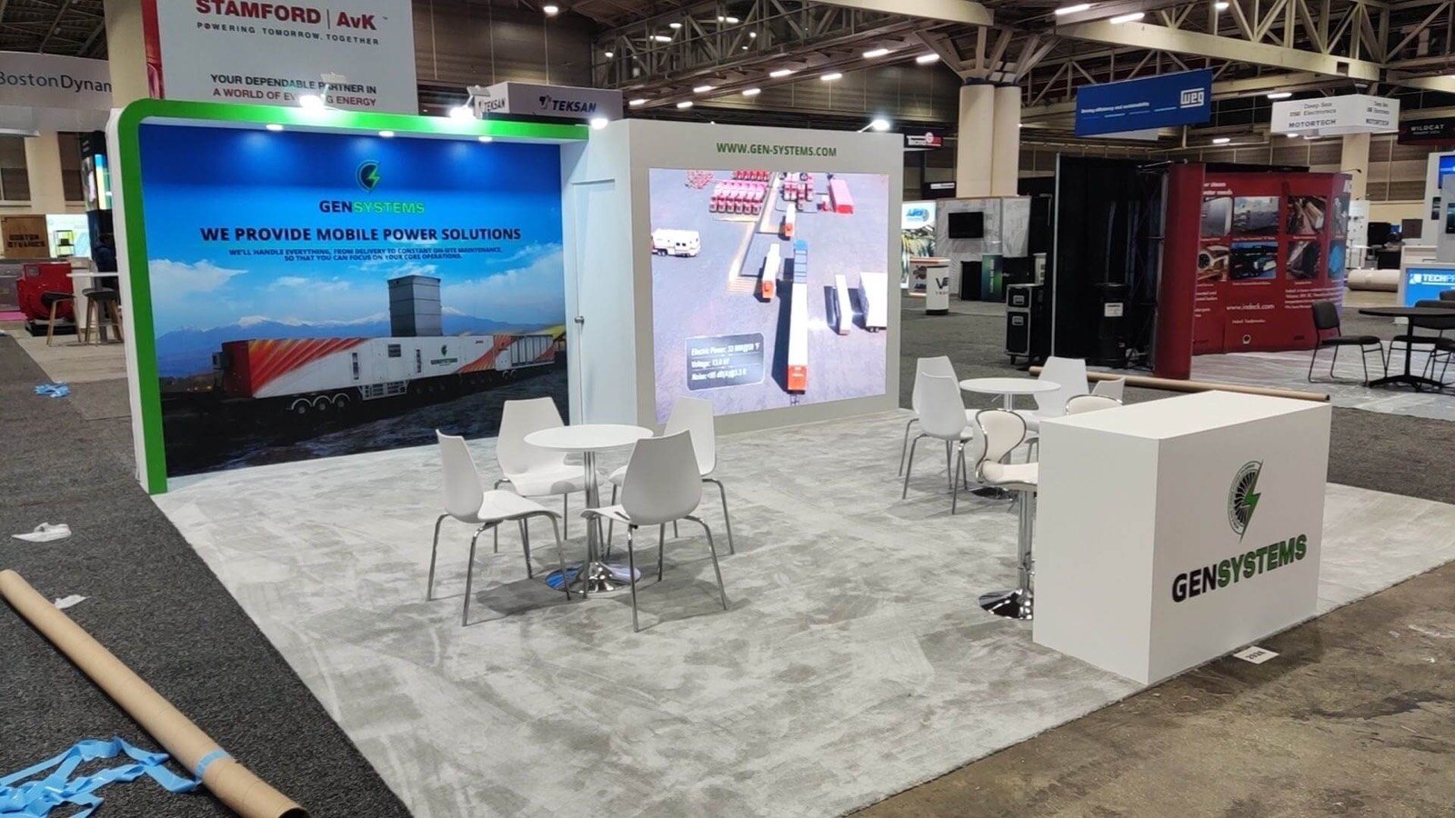 Gensystems 20x20 trade show booth display at POWER GEN 2024