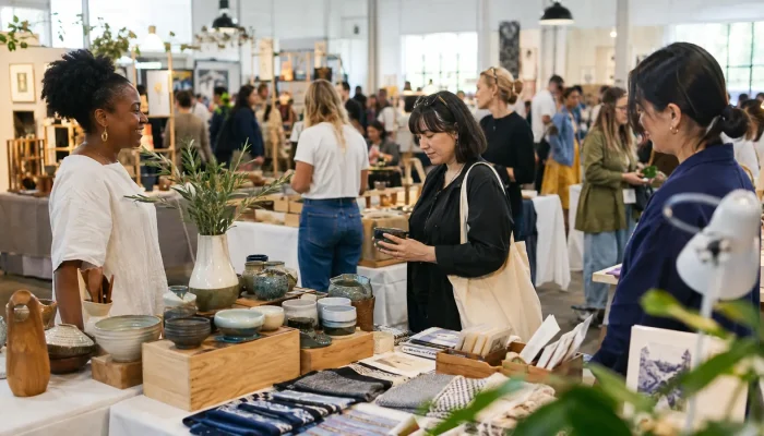Juried handmade art-and-craft marketplace with diverse makers and shoppers