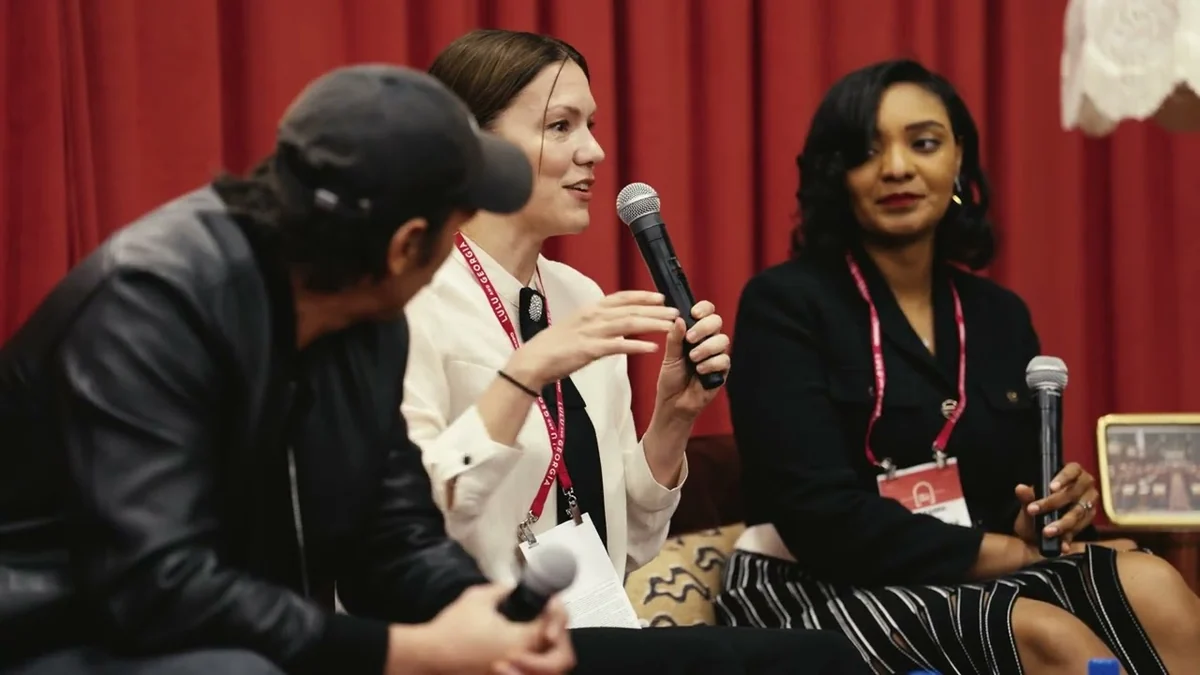 Hospitality design professionals speaking during a previous HD Expo + Conference.