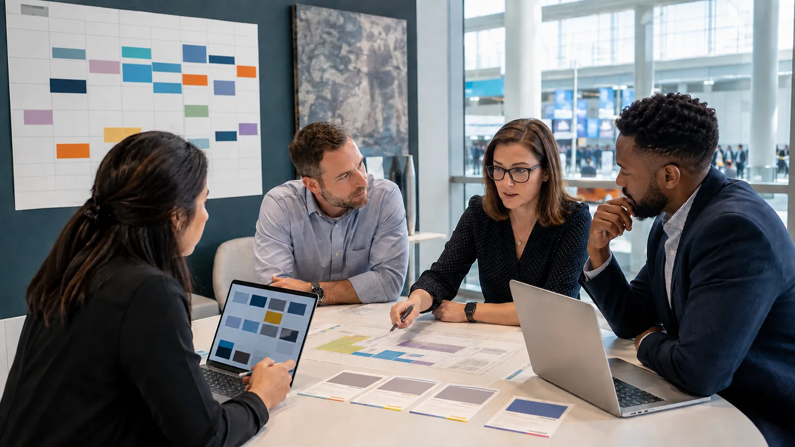 Team comparing dates and audience fit for upcoming U.S. healthcare trade shows