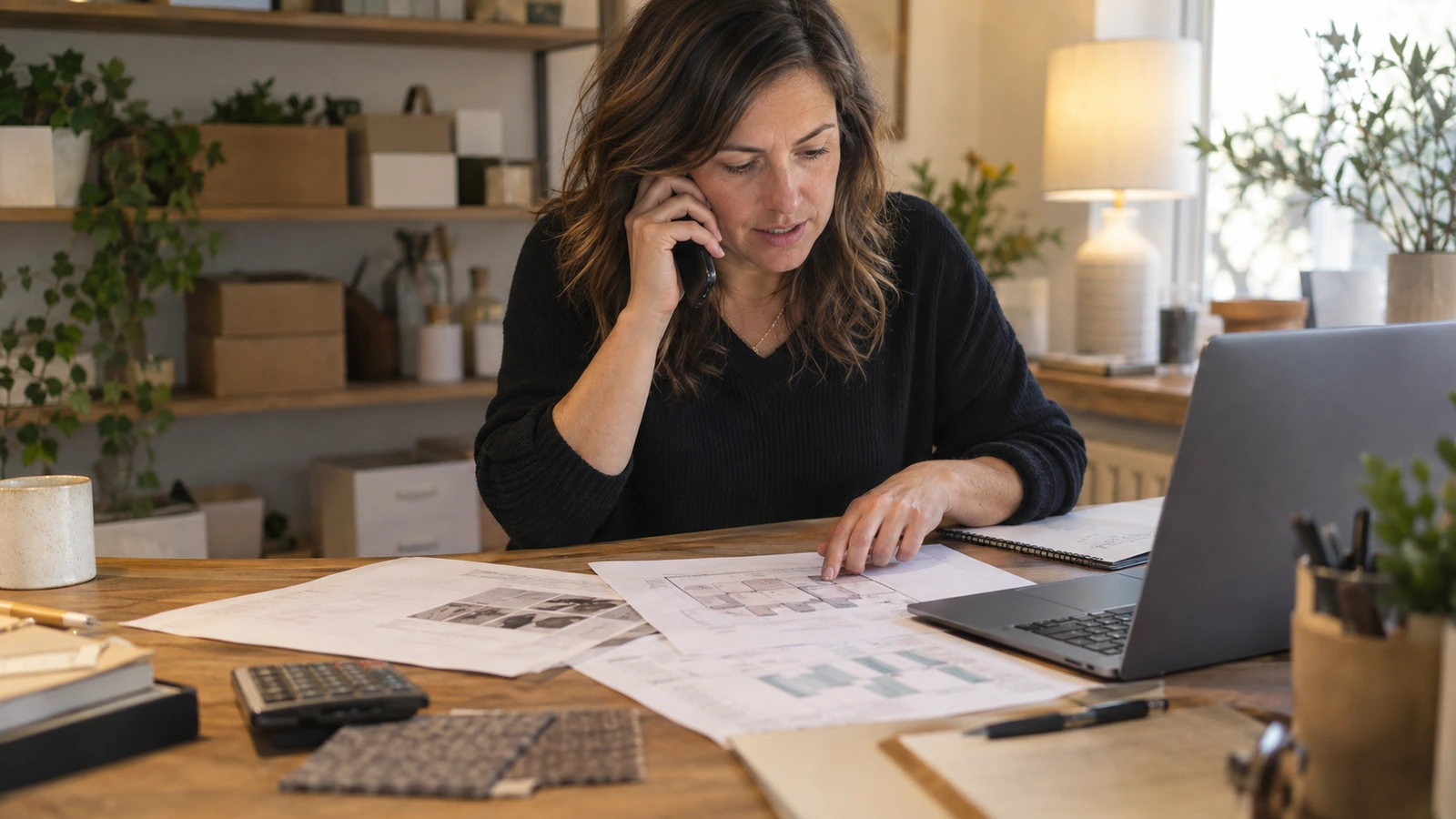 Brand owner reviewing vendor documents and booth details before signing