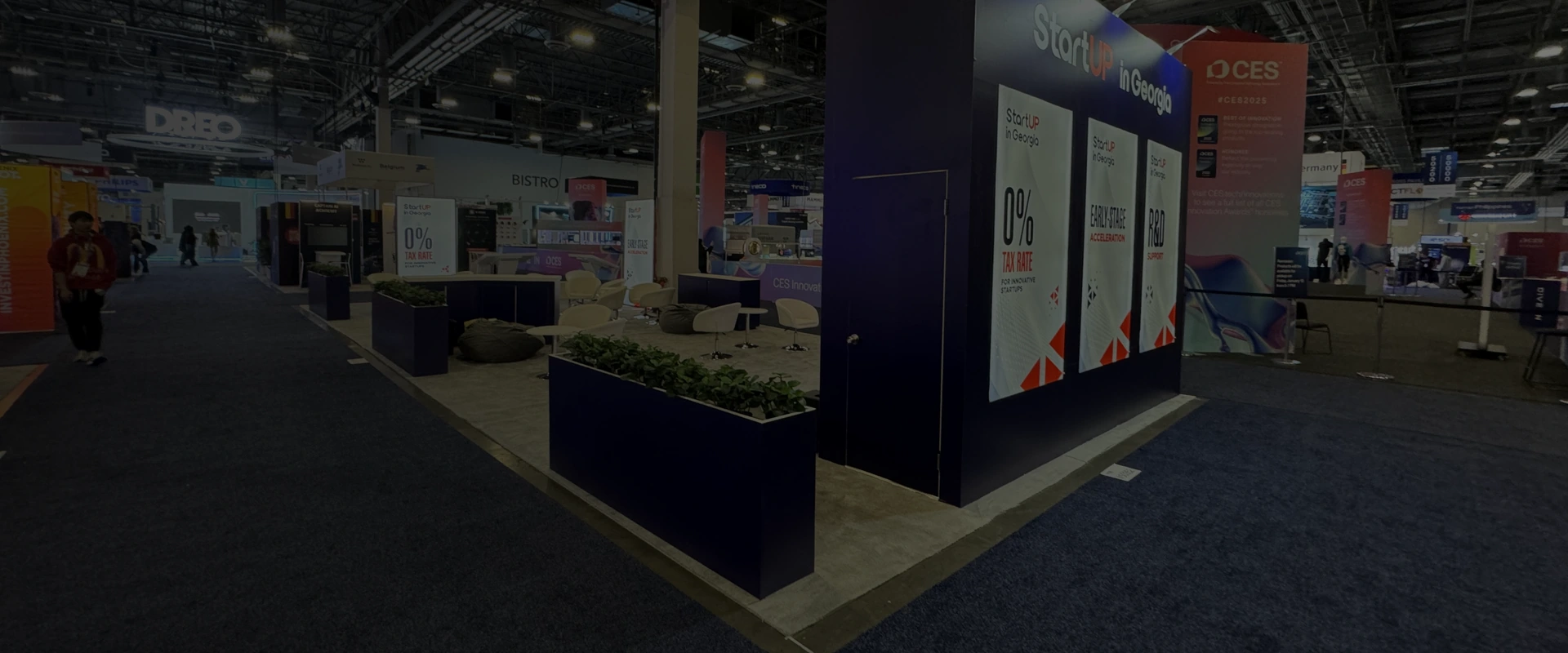 Georgia GITA exhibit at CES 2025 in Las Vegas, shown as an example of booth presentation