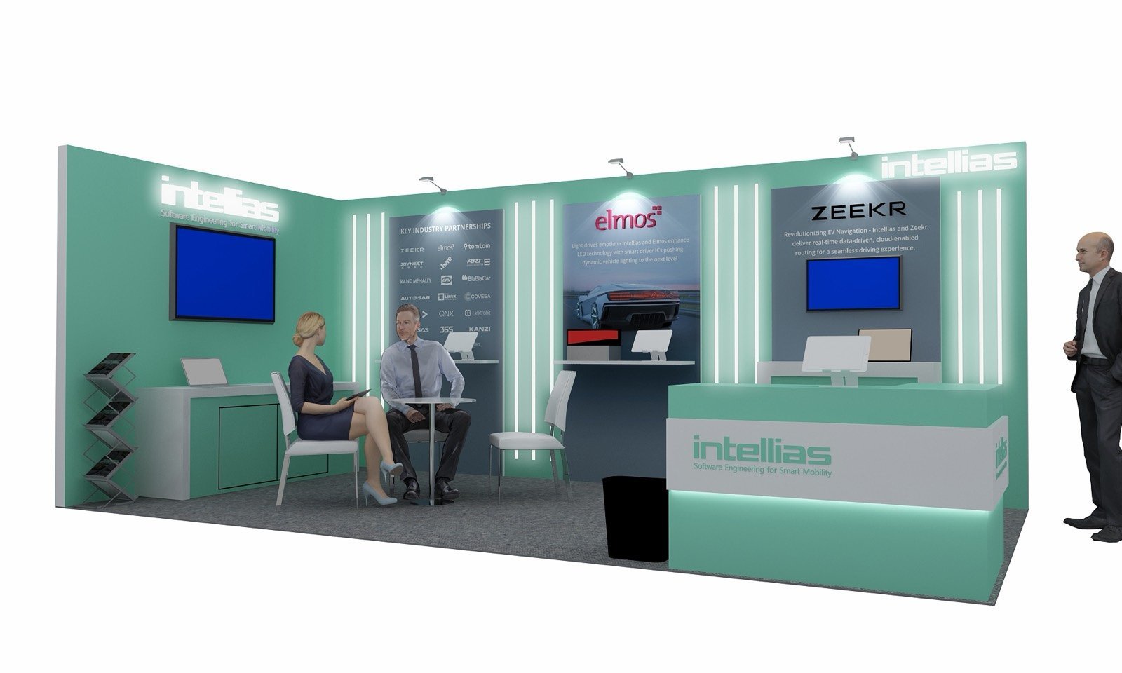 Intellias 10x20 trade show booth display at CES 2025
